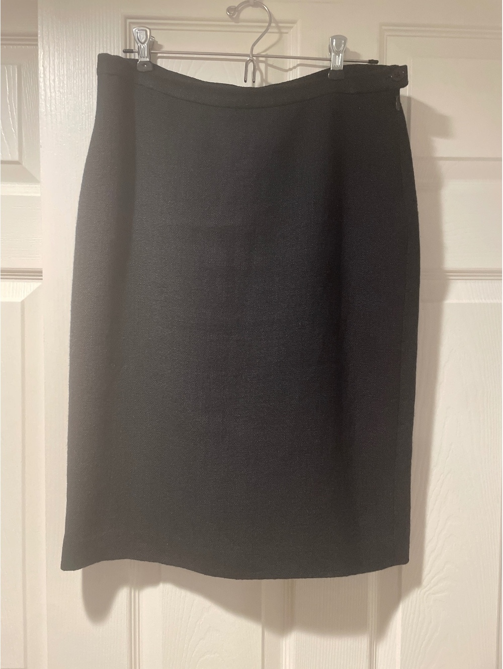Lauren Ralph Lauren Size 6 Black Linen Blend Straight Midi Skirt Lined